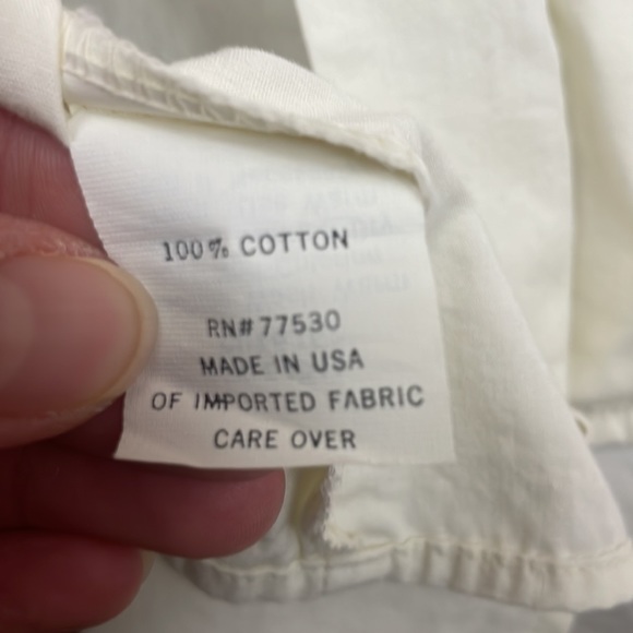 Talbots Cream Cotton Pleat Front Low Collar Size 10 - Picture 11 of 13